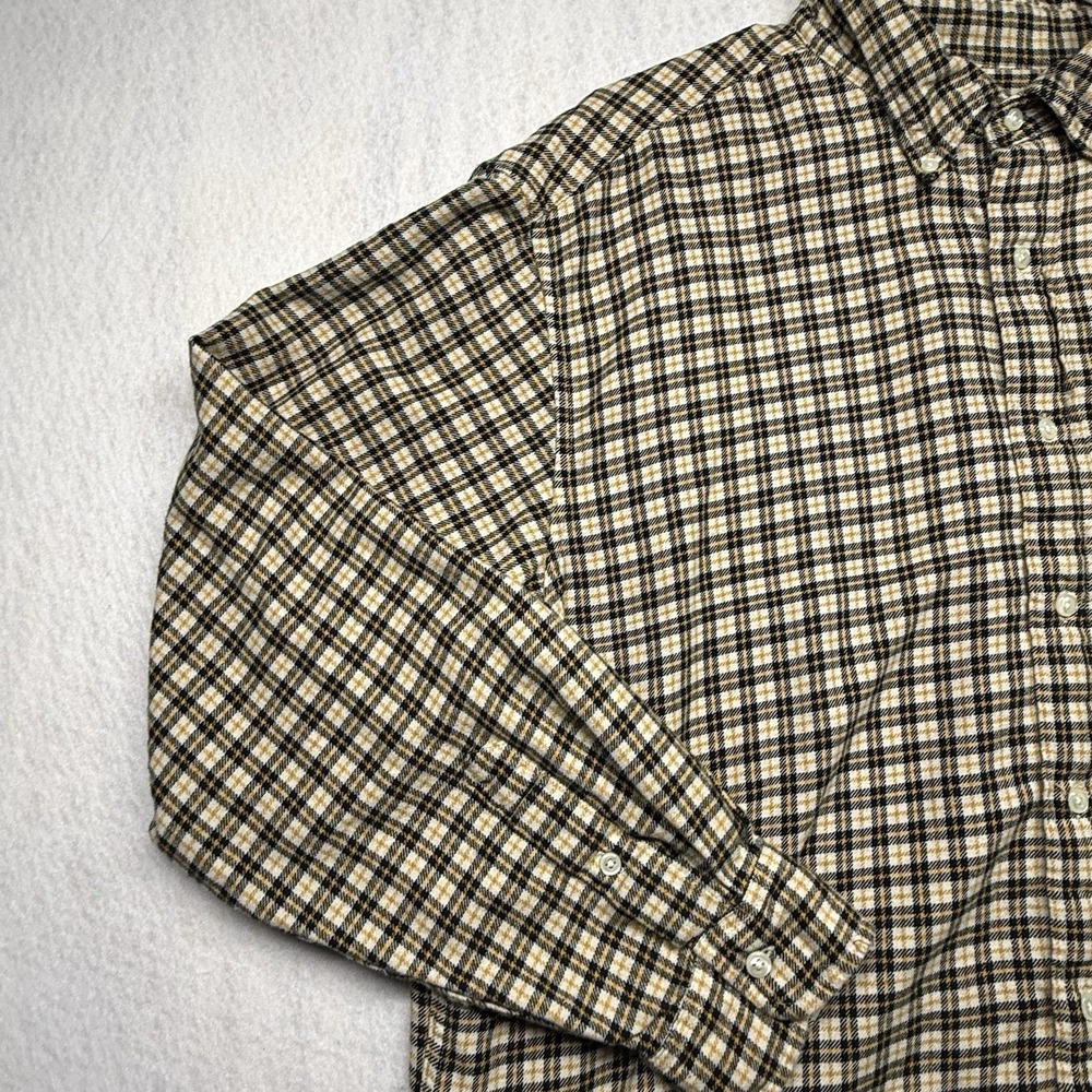 Vintage Ralph Lauren Mens L Flannel Yellow Plaid  Button Down Shirt Long Sleeve - Picture 4 of 13